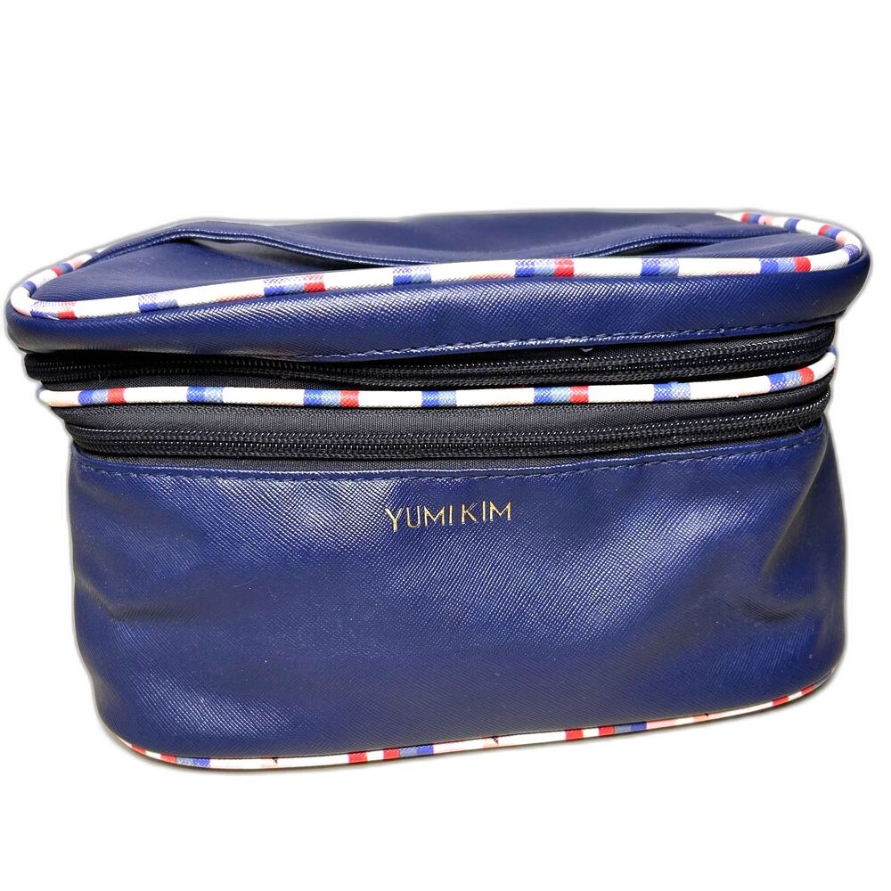 Yumi Kim Jetsetter navy blue makeup train case with trim - Flawed